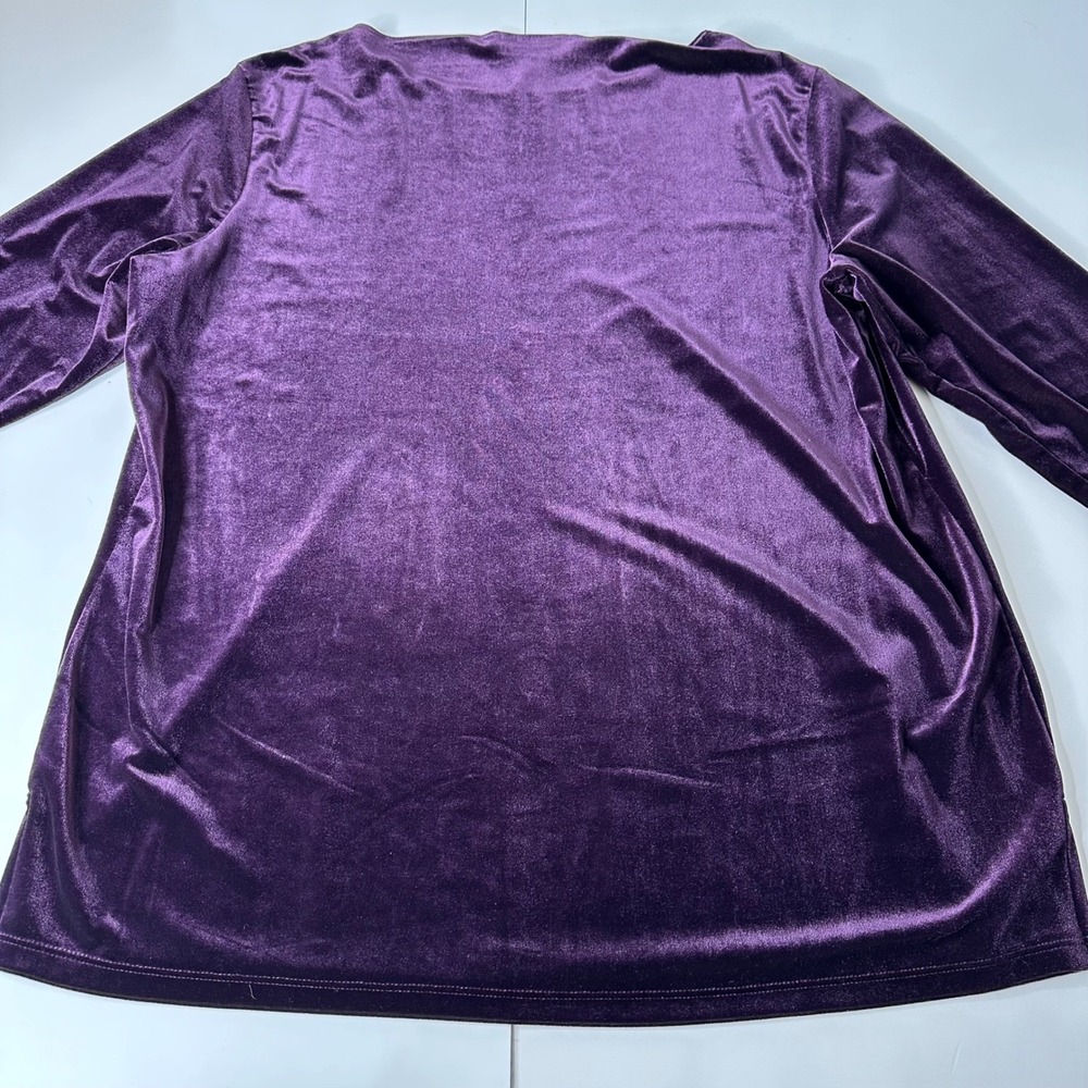 Notations Velvet Top Purple Sparkle Bling‎ Formal Event Party Vintage NEW Sz 1X - Picture 9 of 13